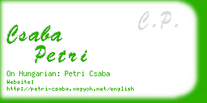 csaba petri business card